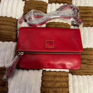 Dooney and Bourke Florentine Foldover Zip Crossbody Bag in Red NWTS!